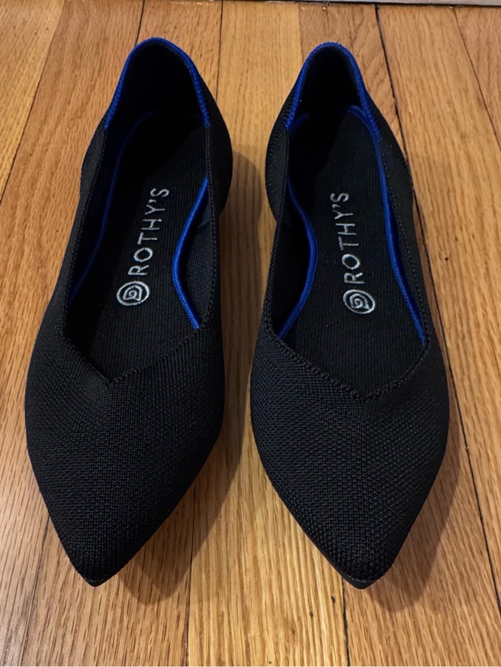 Rothy's Black "The Point II" Knit Flats, Sz 8.5